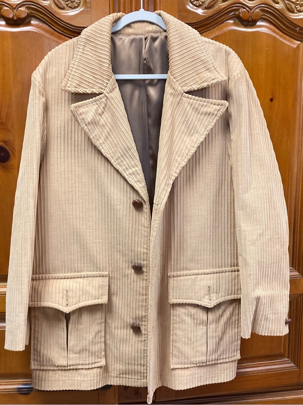 Vintage English Squire Corduroy Blazer Jacket Men’s 44 Tan Wide Wale
